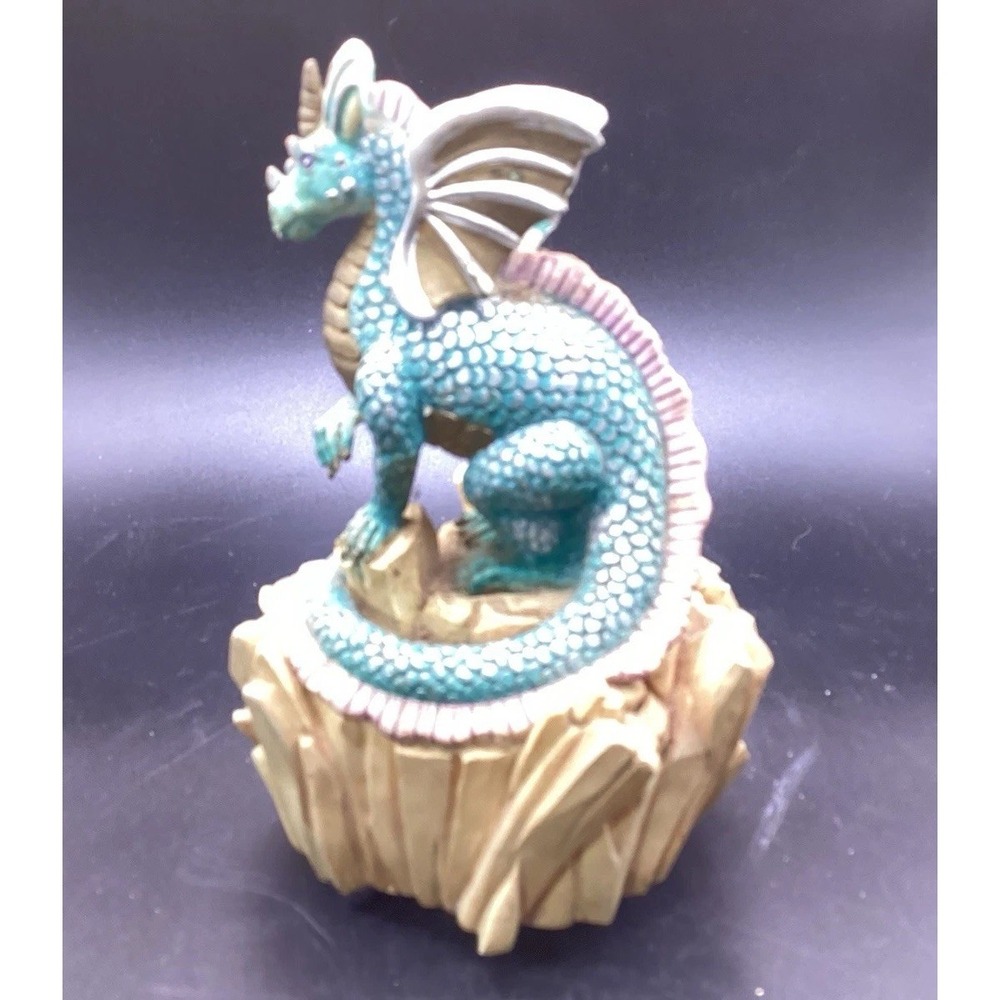 Vtg Resin Dragon Music Box by The San Francisco‎ Music Box Company Decor 5.5"